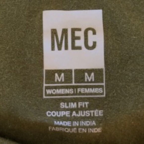 MEC Slim Fit Scoop Neck Short Sleeve Cotton T Shirt w Graphics in Green Size M - Picture 4 of 4